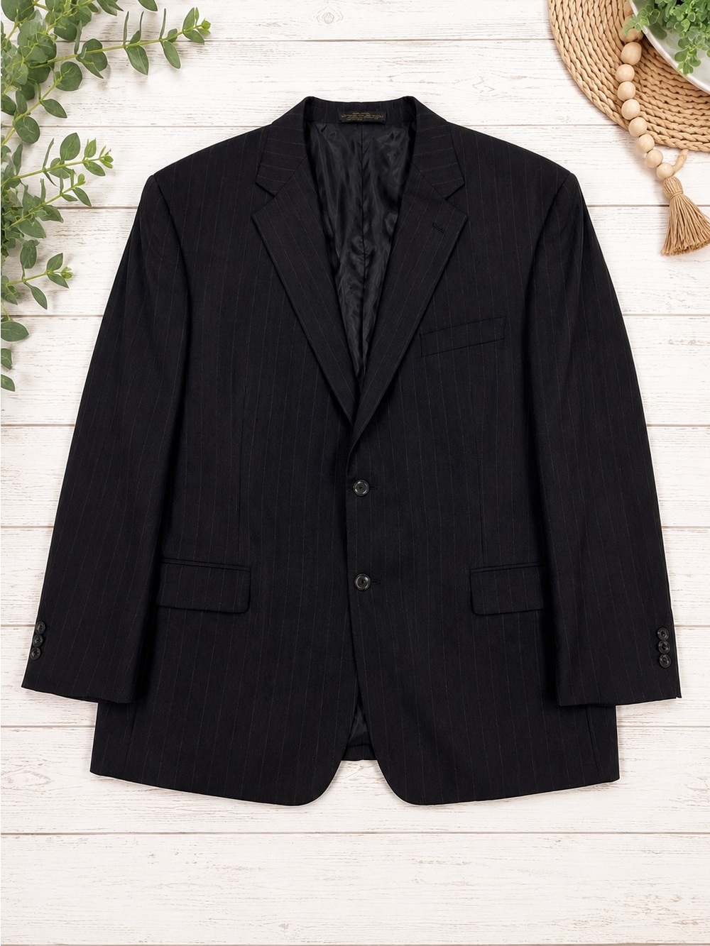 Palm Beach Pure Wool Pinstripe Sport Coat Blazer Men’s Big & Tall